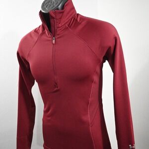 Under Armour 1/4 Zip Golf Jacket Womens Size Small ColdGear Semi-Fitted Red